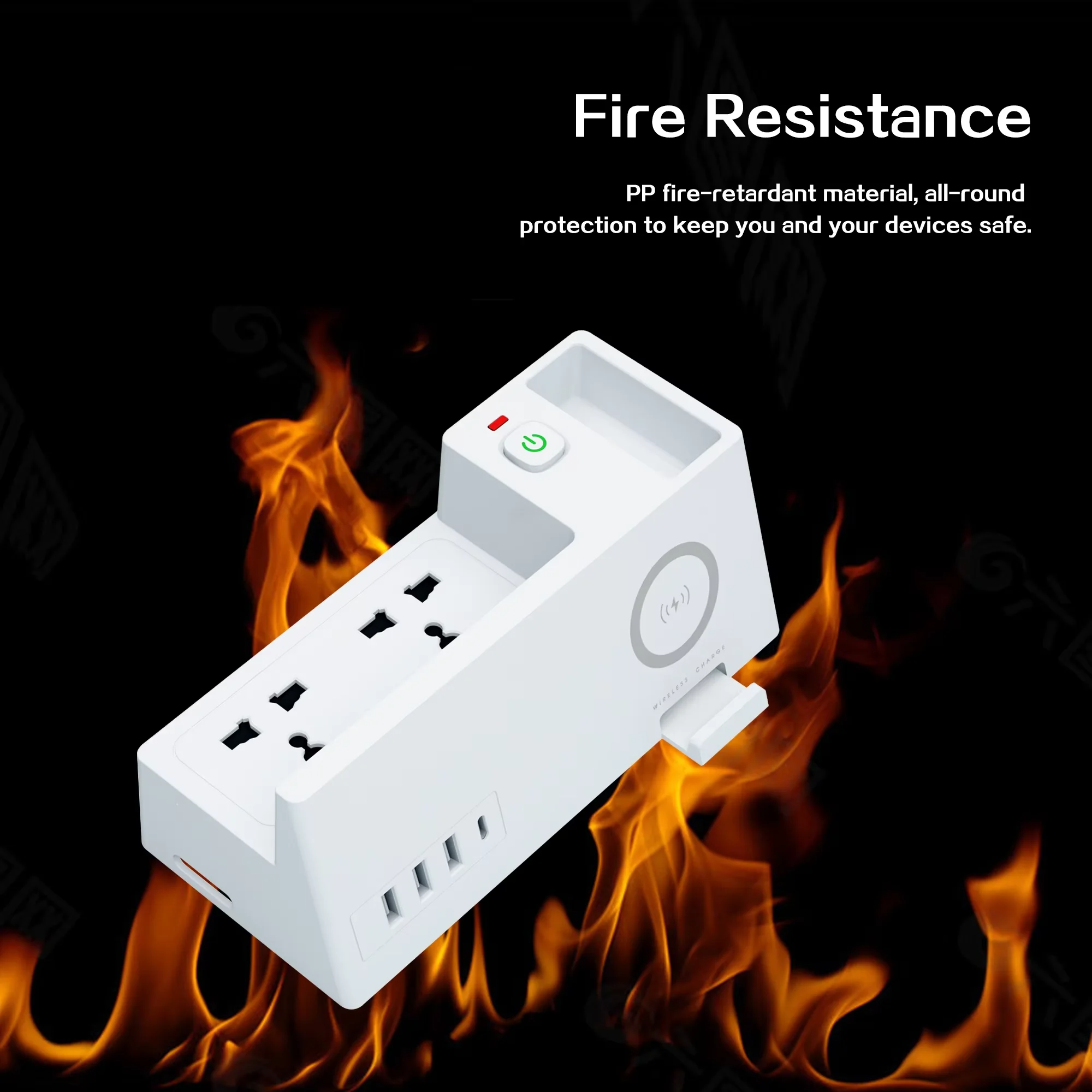SIGOR Multi Widely Plug Outlet Surge Electrical Socket Board With 5W Wireless Charging