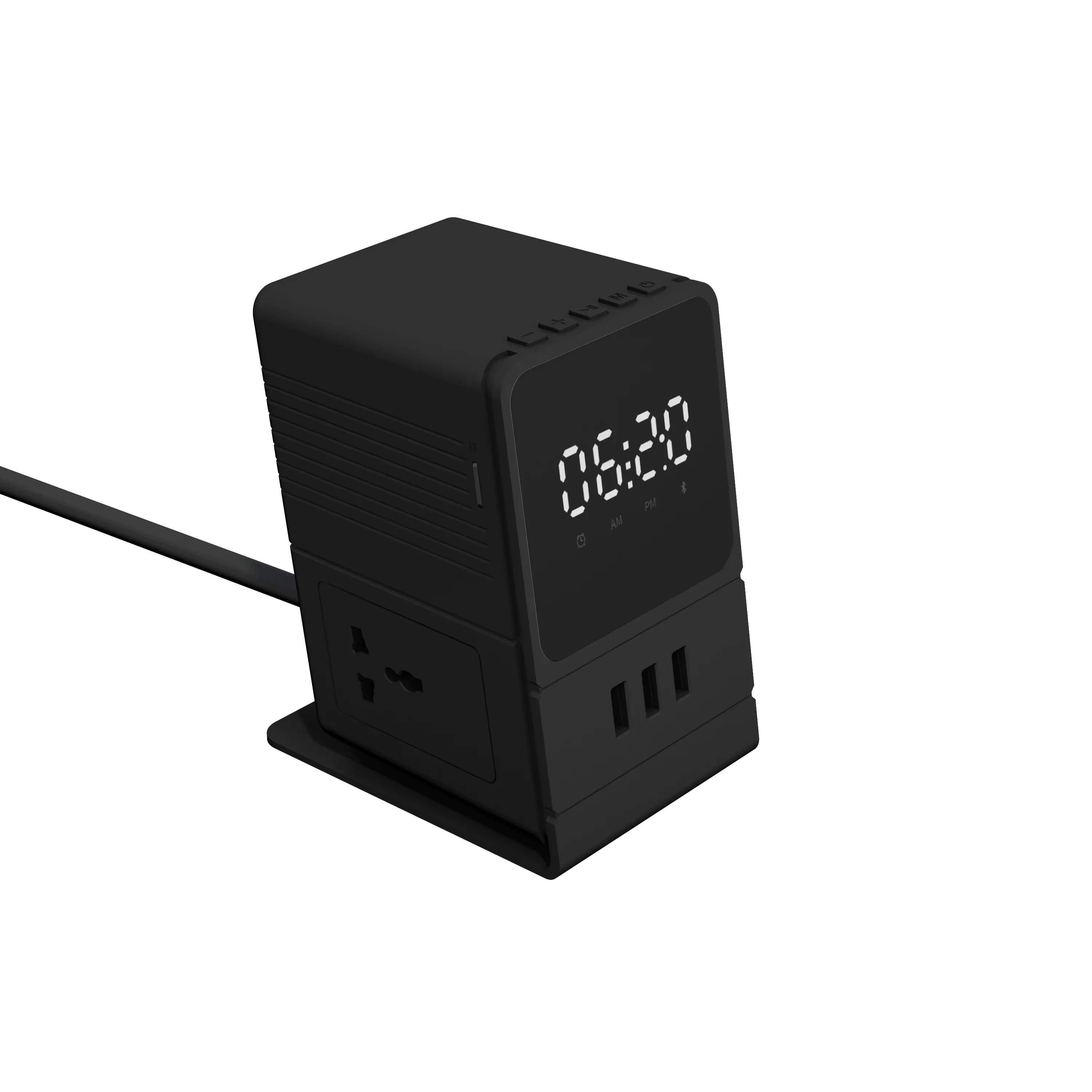 SIGOR Desk Digital Alarm Clock With Mini Cube Universal Extension Board