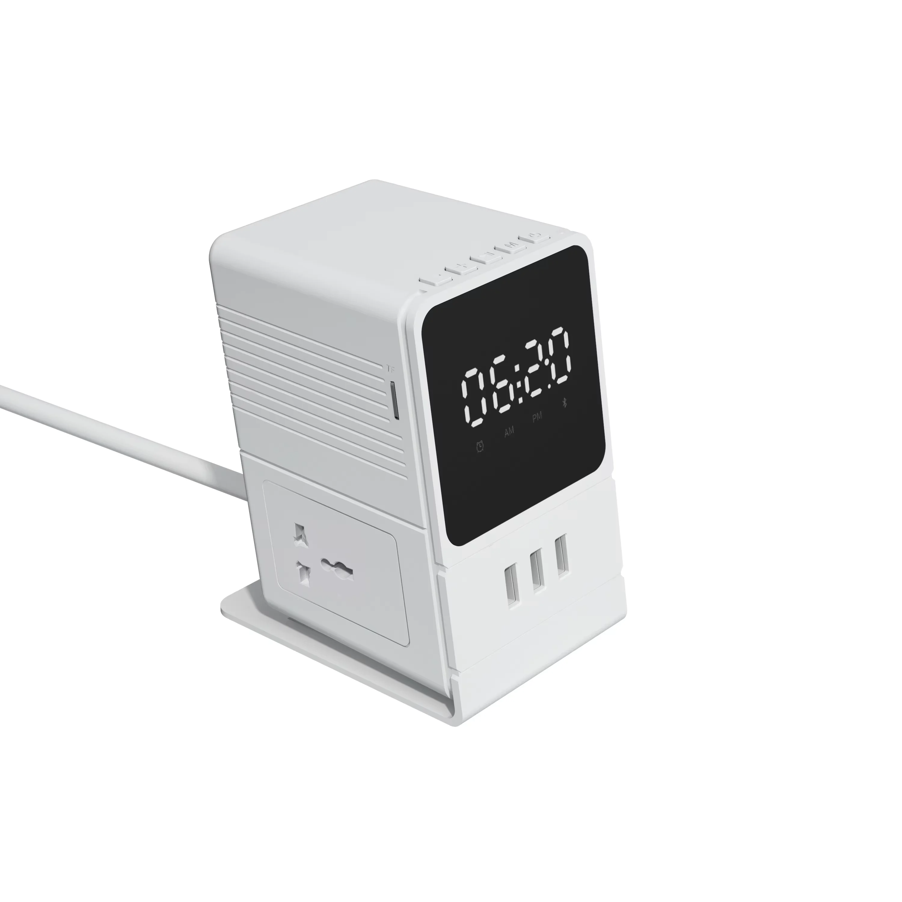 SIGOR Desk Digital Alarm Clock With Mini Cube Universal Extension Board