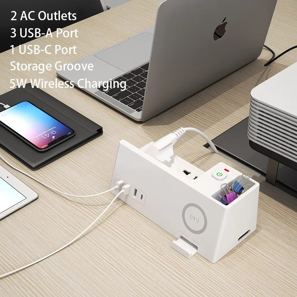 SIGOR Multi Widely Plug Outlet Surge Electrical Socket Board With 5W Wireless Charging