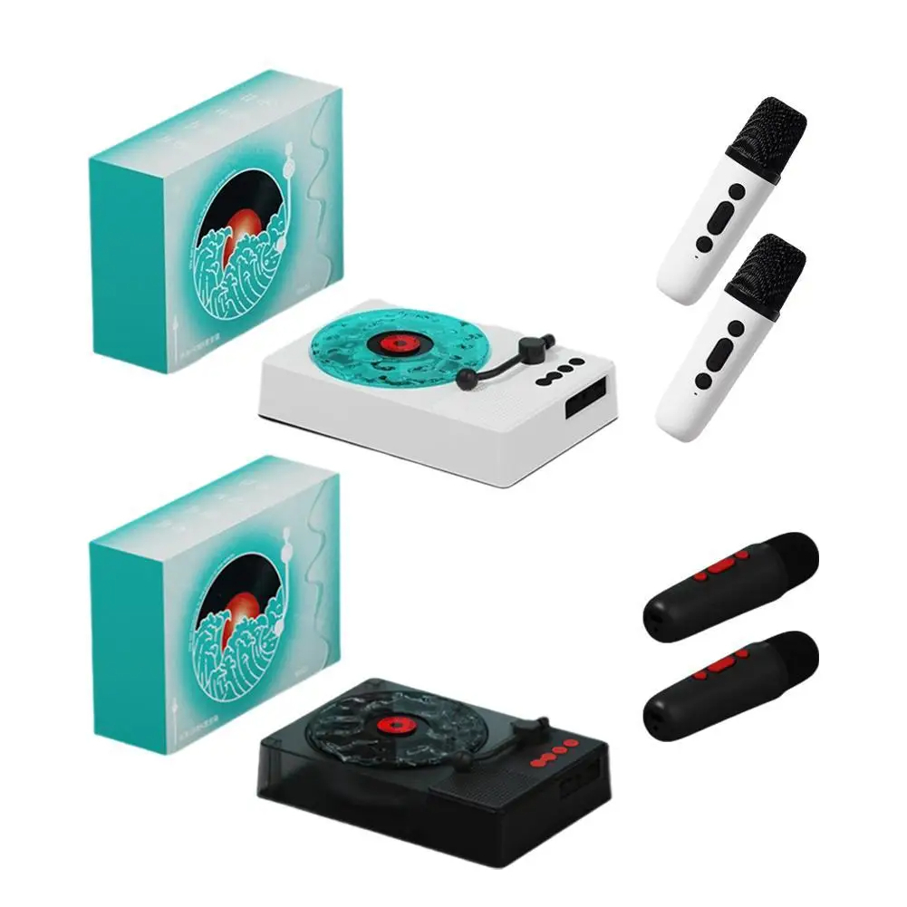 SIGOR Vintage Vinyl Record Player Style Bluetooth Speaker with Microphone