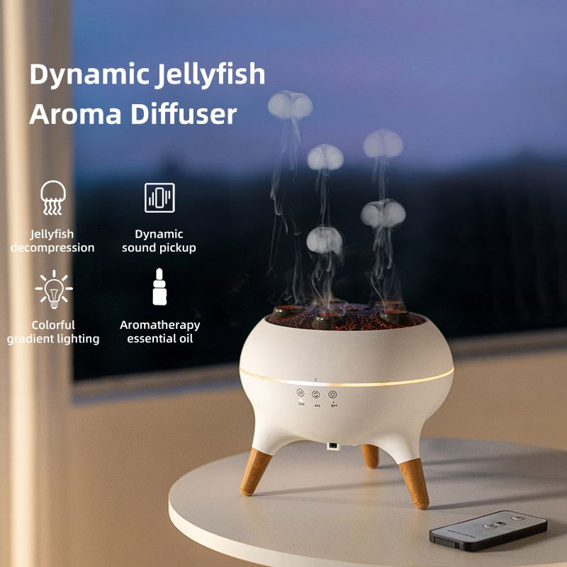 SIGOR 2025 Portable Ultrasonic Dynamic Jellyfish Aroma Diffuser With Remote