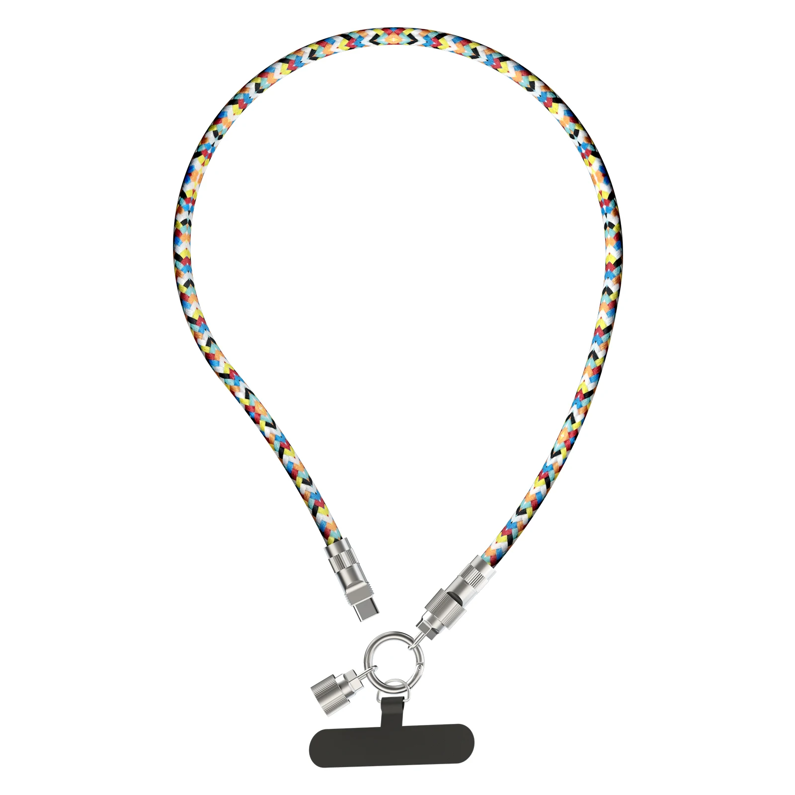 SIGOR Fast Charging USB C Braided Cord Data Cable Lanyard 2 In1 Charging Cables