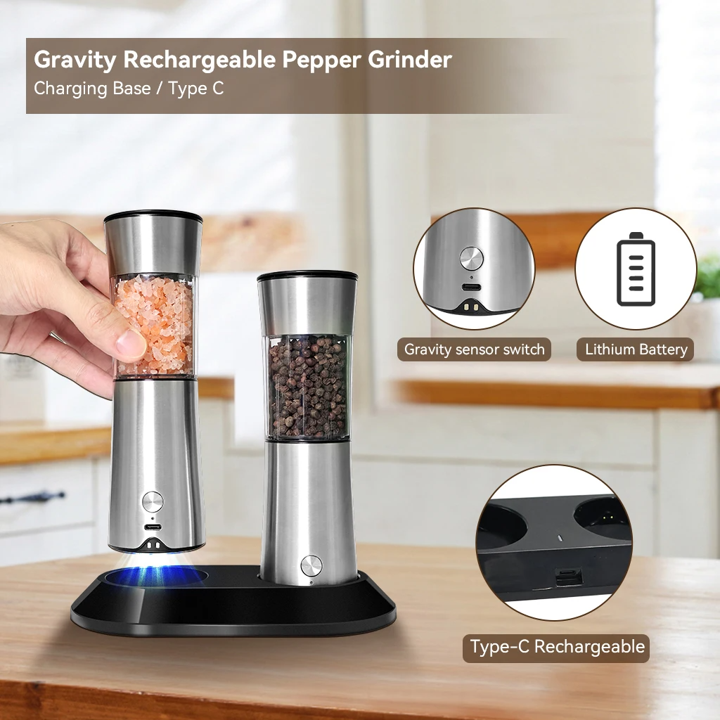 SIGOR Rechargeable Electric Salt Pepper Grinder Set