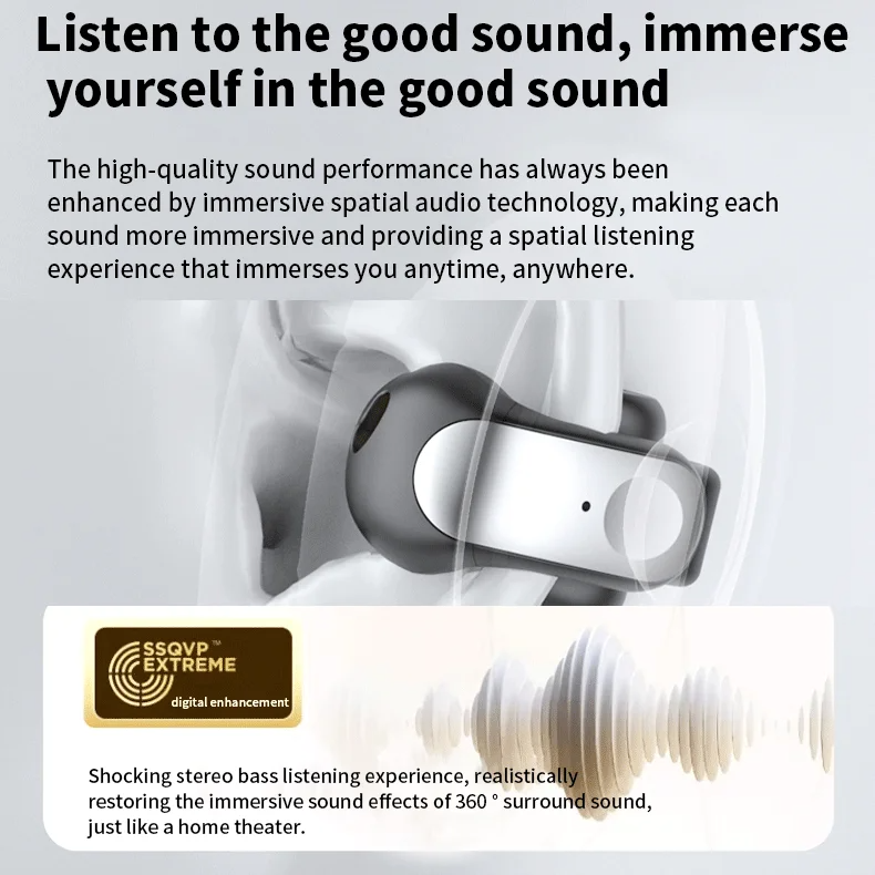 SIGOR Open-Ear OWS Wireless Earbuds LED Battery Sports Earphones