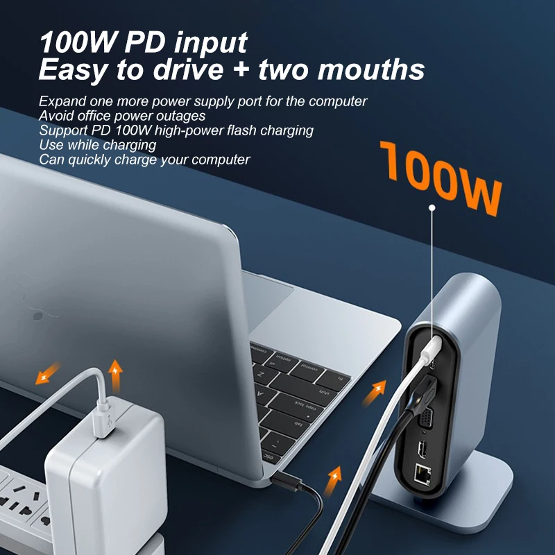 SIGOR Portable Multifunctional USB2.0 12 in 1 Hub Docking Station