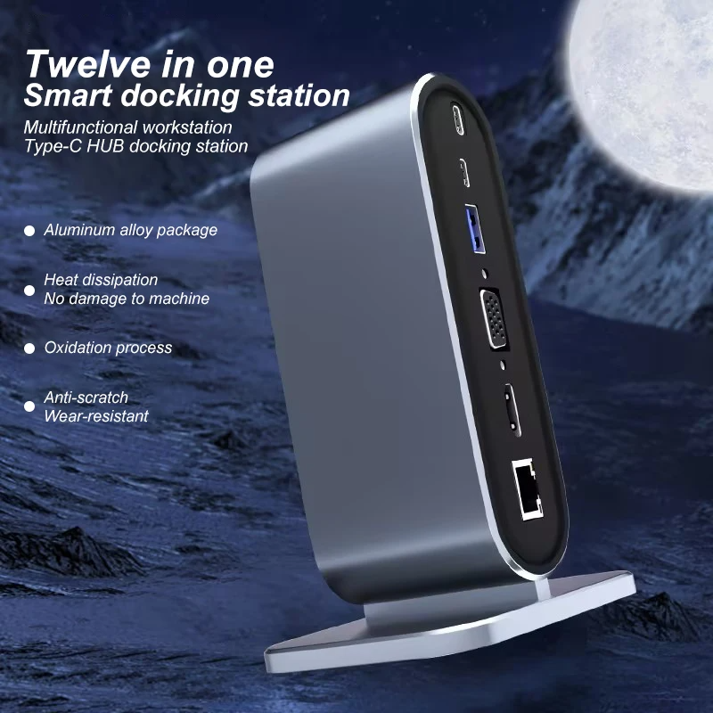 SIGOR Portable Multifunctional USB2.0 12 in 1 Hub Docking Station