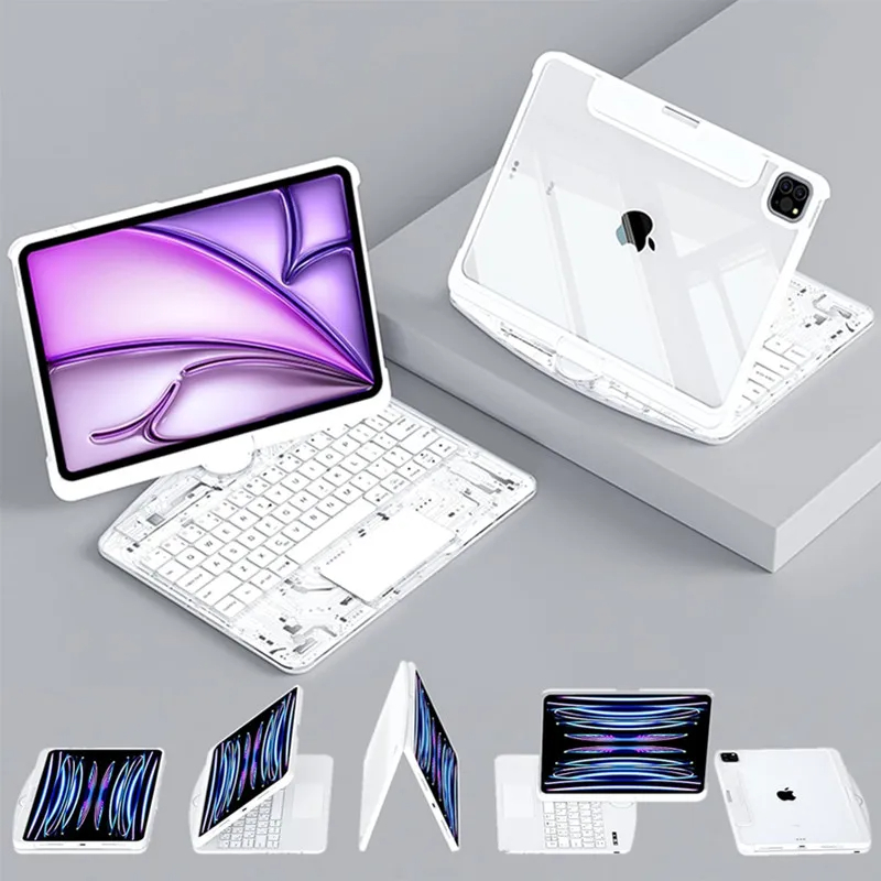 SIGOR 360° Rotating Wireless Bluetooth Multi-Touch IPAD Pro Mini Air Protective Case with Keyboard