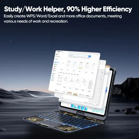 SIGOR 360° Rotating Wireless Bluetooth Multi-Touch IPAD Pro Mini Air Protective Case with Keyboard