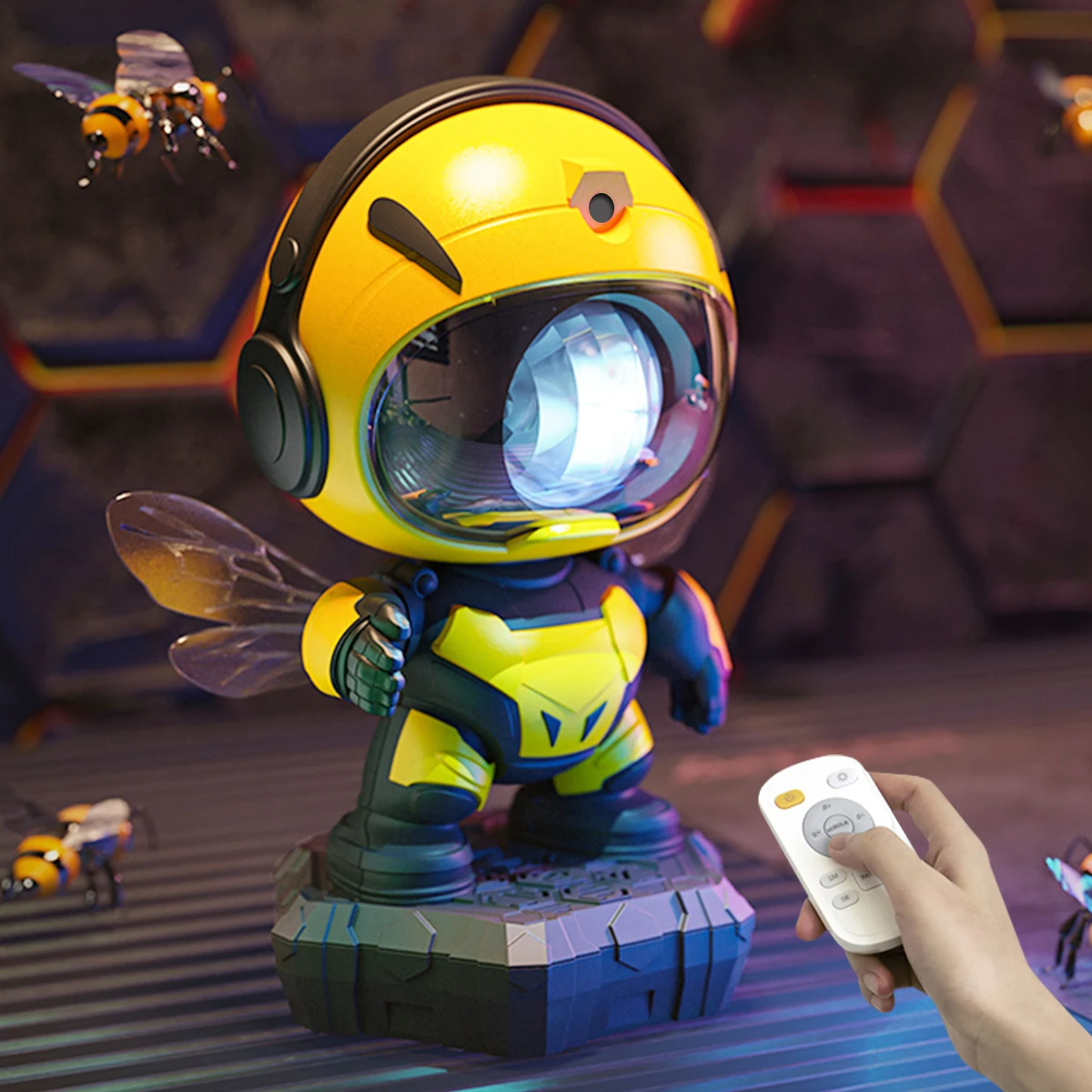 SIGOR Bee Astronaut Flowing Light Galaxy Projector Speaker