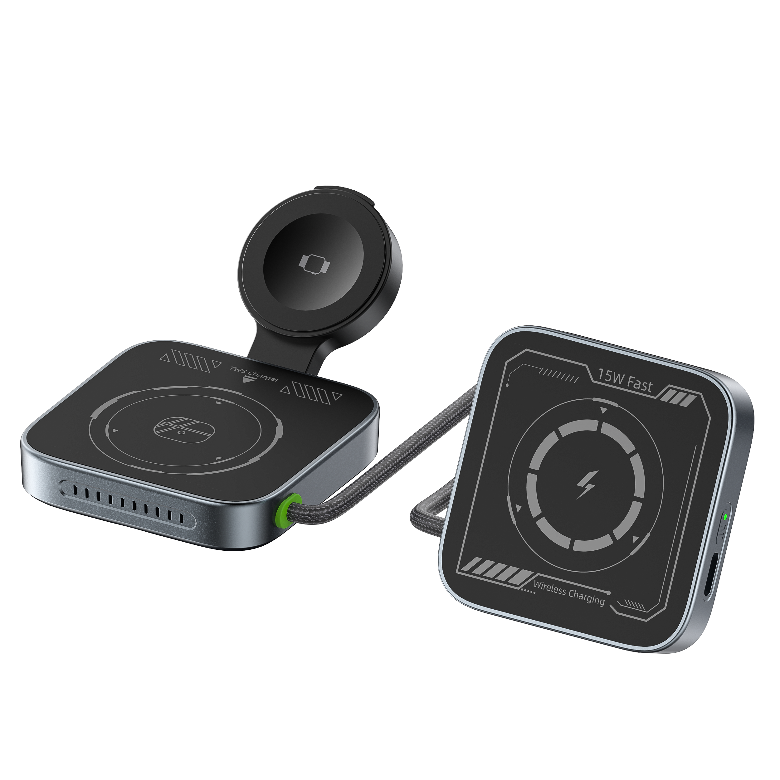 SIGOR 3-in-1 Folding Lanyard Wireless Charger