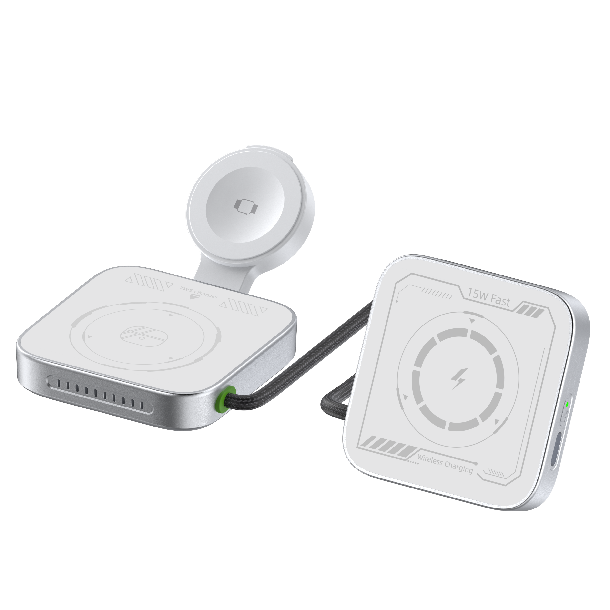 SIGOR 3-in-1 Folding Lanyard Wireless Charger