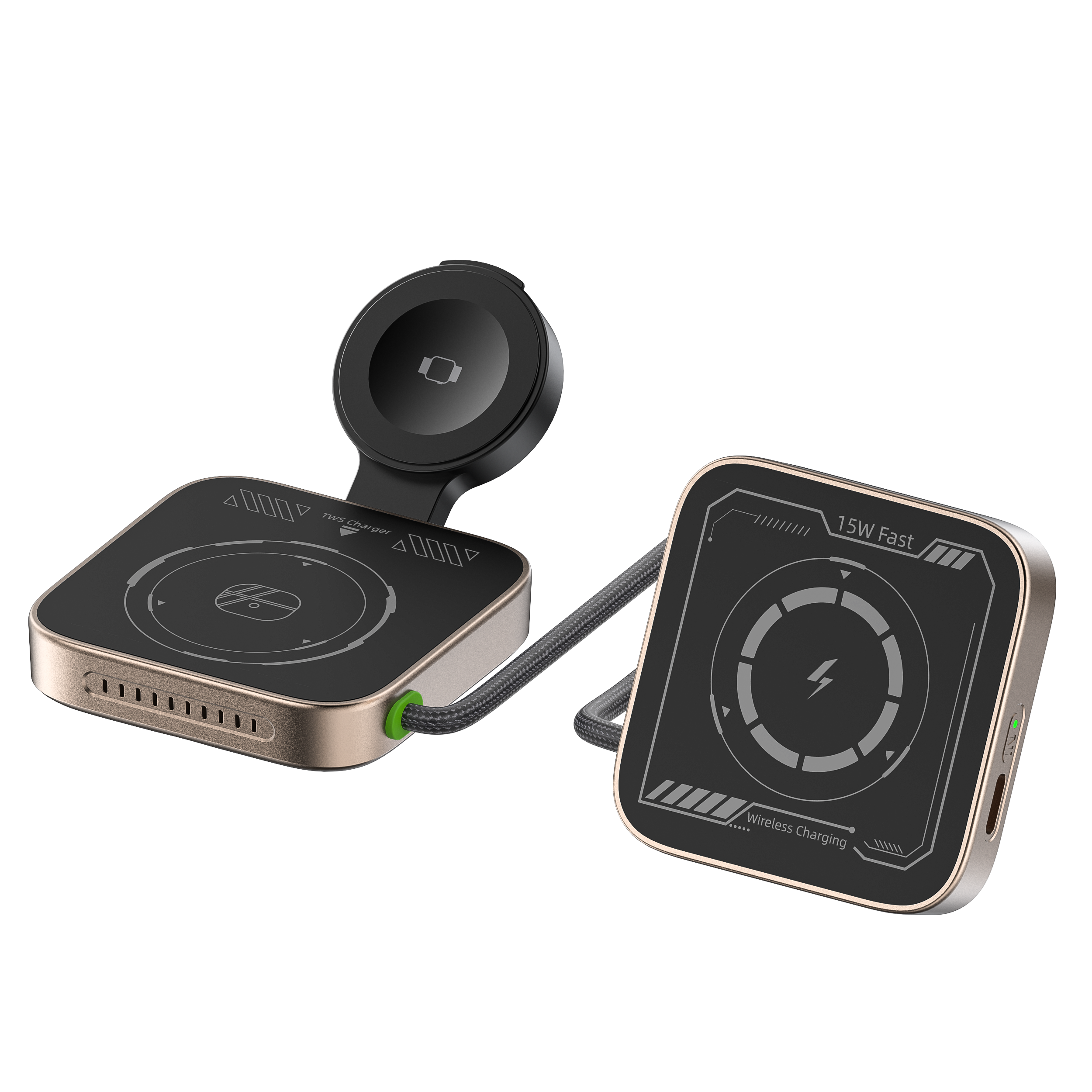 SIGOR 3-in-1 Folding Lanyard Wireless Charger