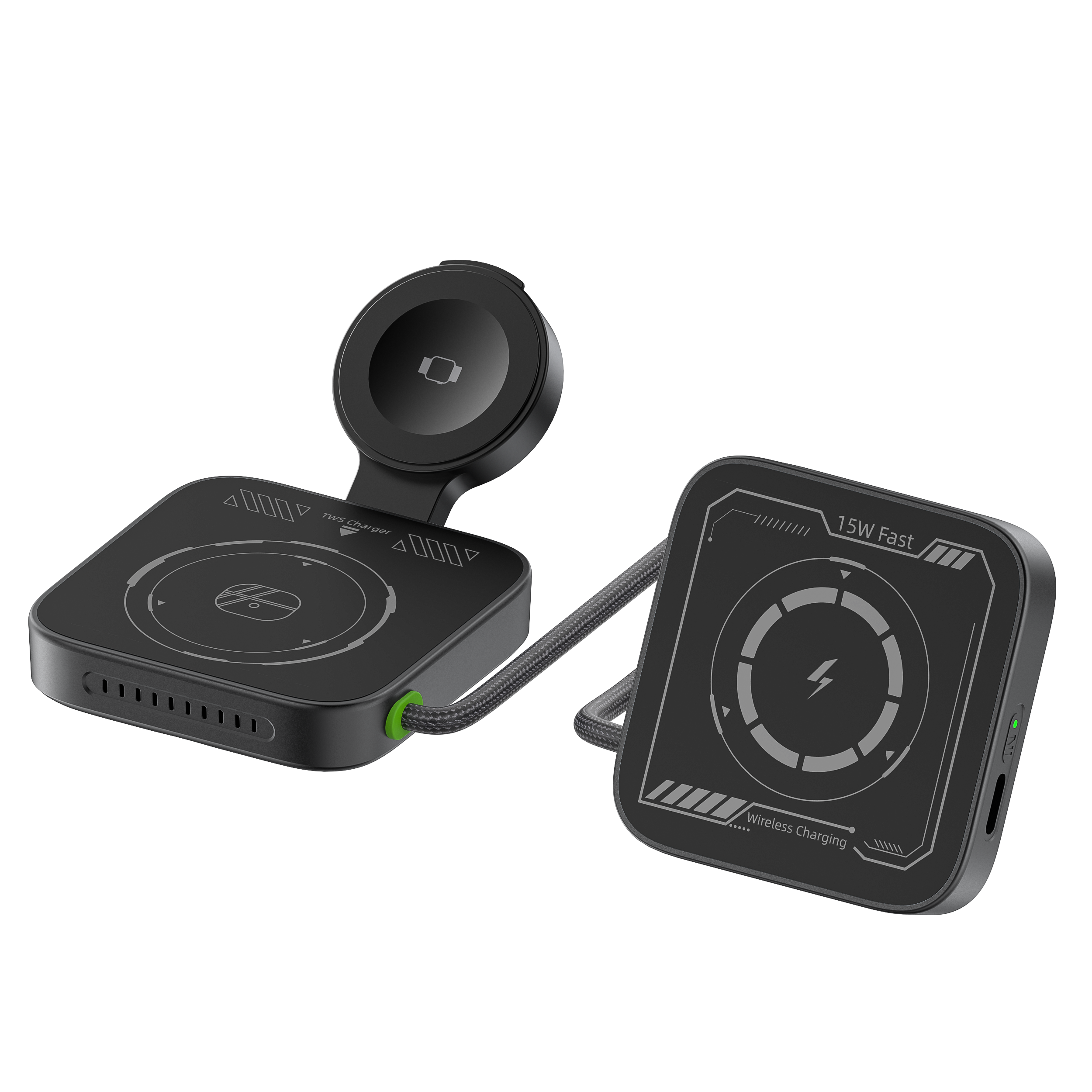 SIGOR 3-in-1 Folding Lanyard Wireless Charger