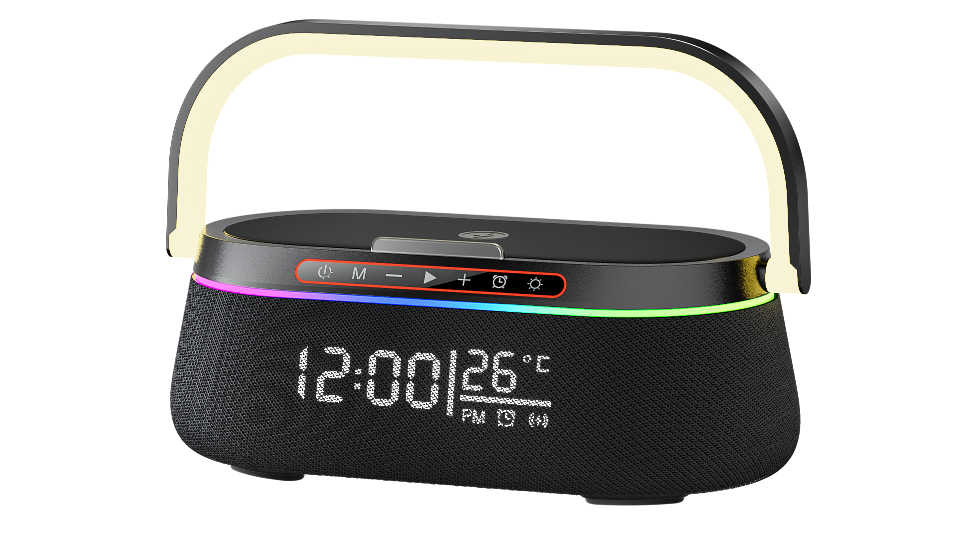 SIGOR Portable Bluetooth Speaker Wireless Charger, Smart Desktop Clock