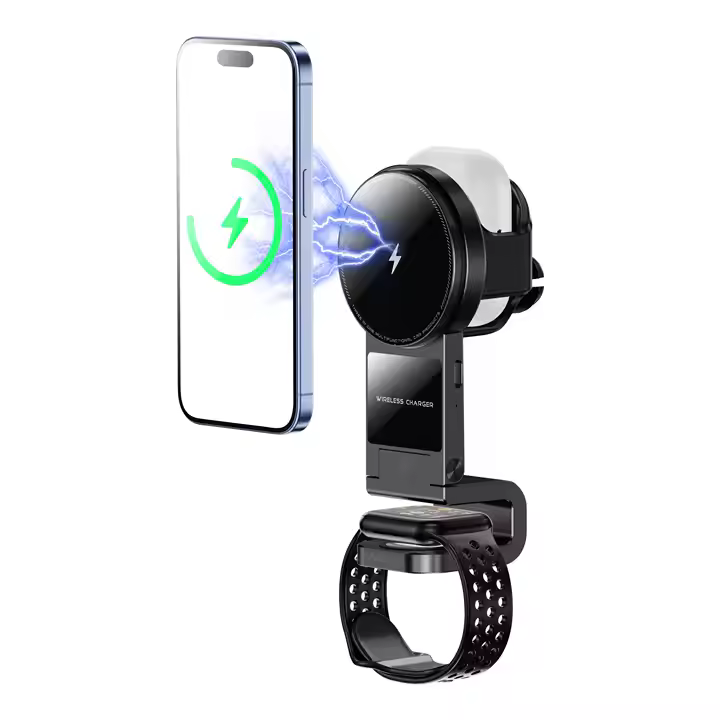 SIGOR mobile phone watch earphone 3-in-1 wireless charging car mobile phone holder
