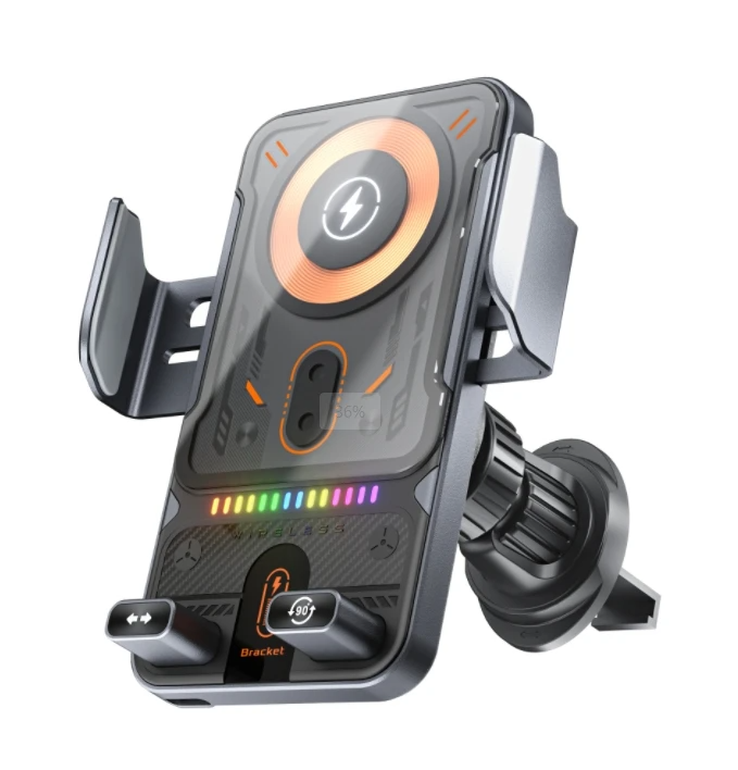 SIGOR 2025 Double Motor 90 Degree Automatic Rotation 15W Fast Charging Car Holder Mount