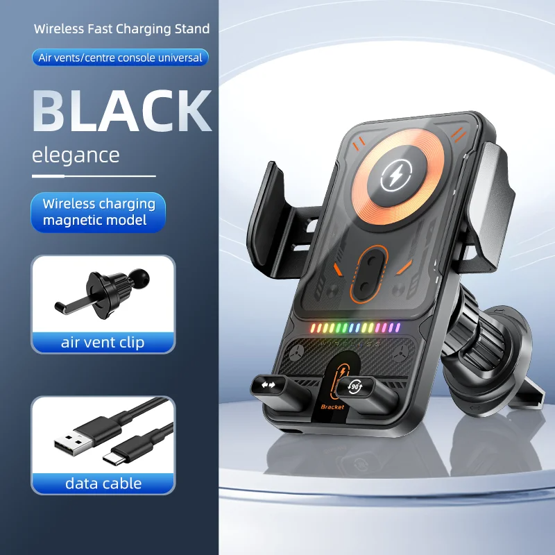 SIGOR 2025 Double Motor 90 Degree Automatic Rotation 15W Fast Charging Car Holder Mount