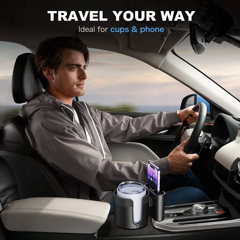 SIGOR large multifunctional car water cup mobile phone holder