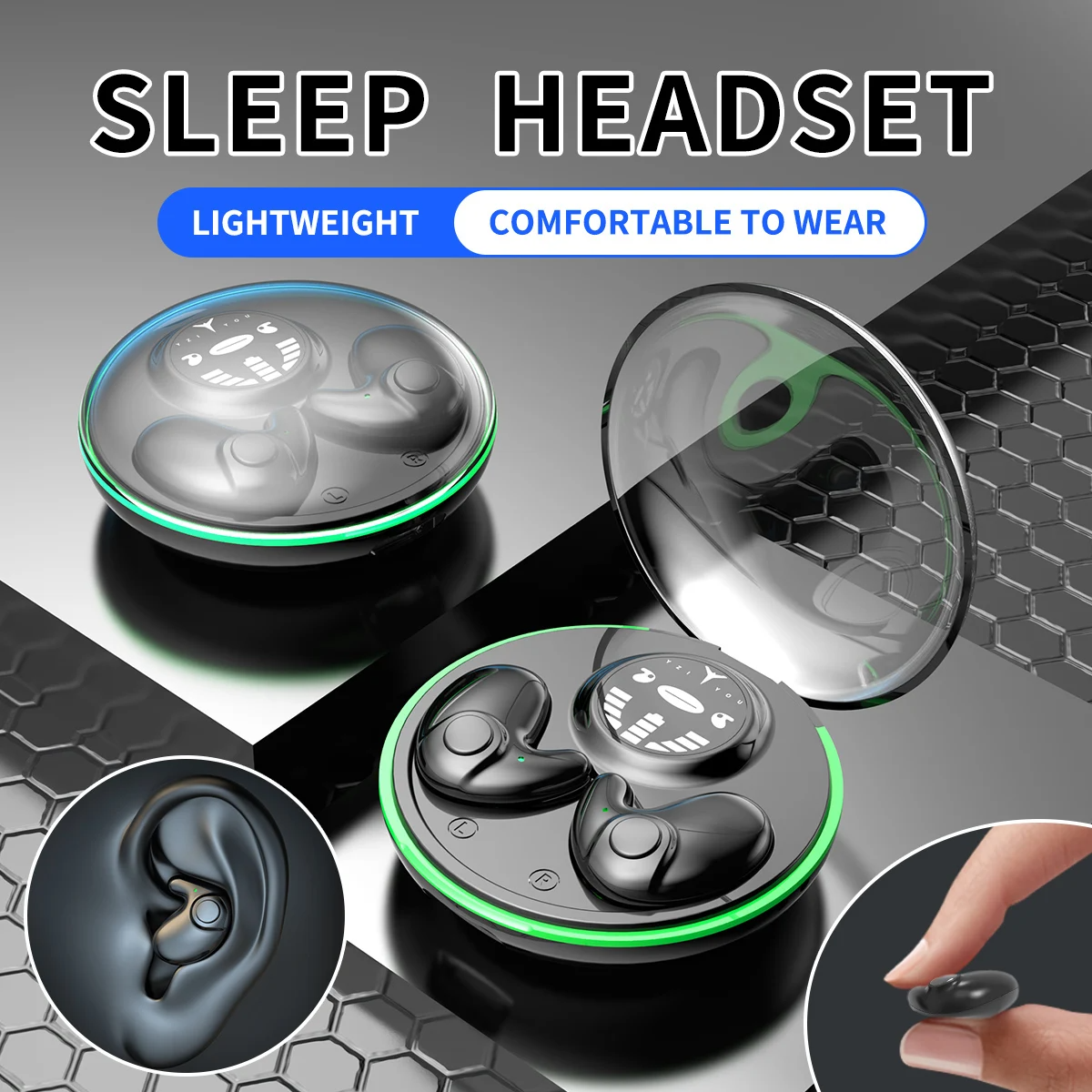 SIGOR sleep wireless Bluetooth headset, ultra-thin and ultra-long battery life