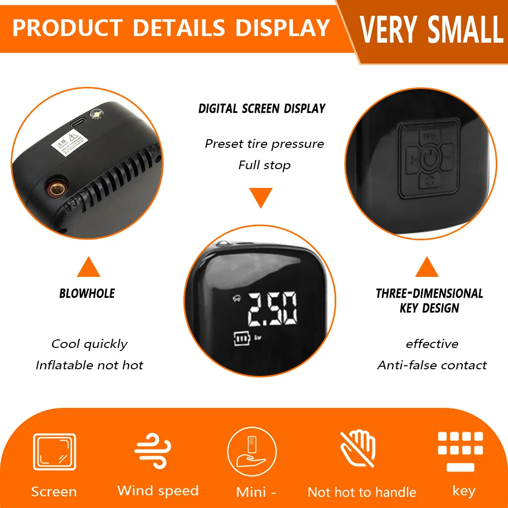 SIGOR Portable Mini Car Air Pump Automatic Led Digital 150psi Car air Compressor