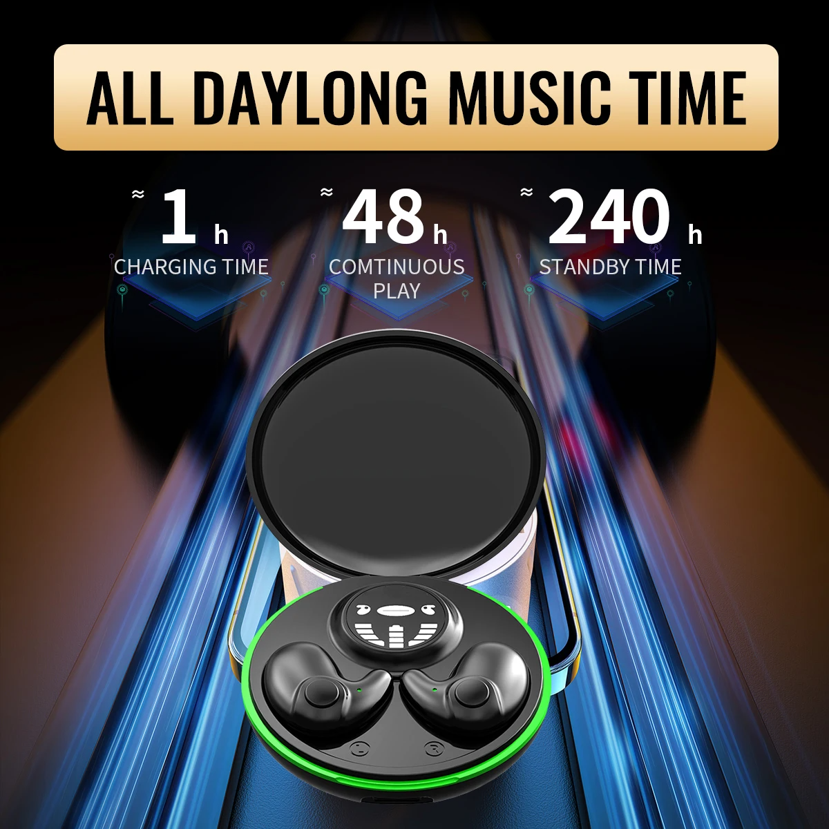 SIGOR sleep wireless Bluetooth headset, ultra-thin and ultra-long battery life