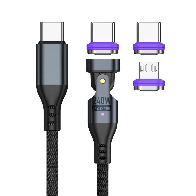 SIGOR FREE SHIPPING 240W 5A Magnetic Roatation Charging Data Cable PD3.1 USB C Cable