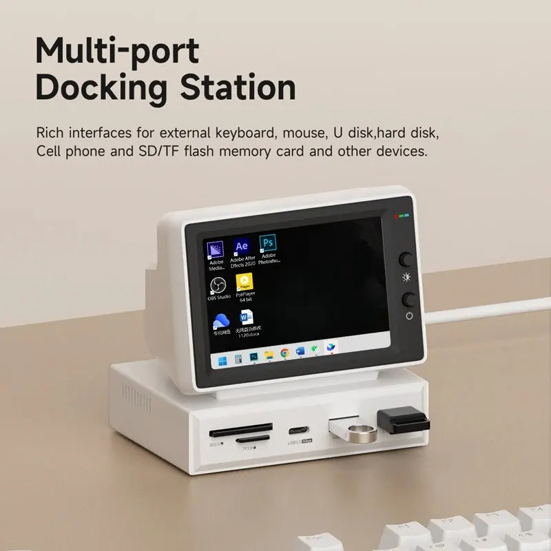 SIGOR 3.5inch IPS Mini Screen Mini PC Desktop Docking Station
