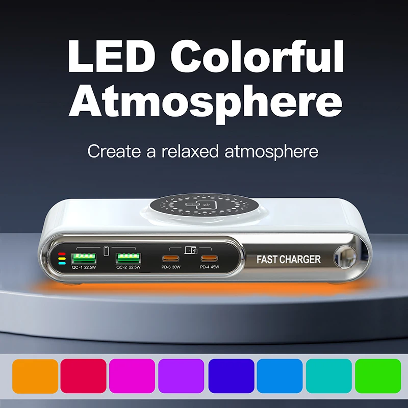 SIGOR 72W 6-in-1 Magnetic Wireless Fast USB Charging Station