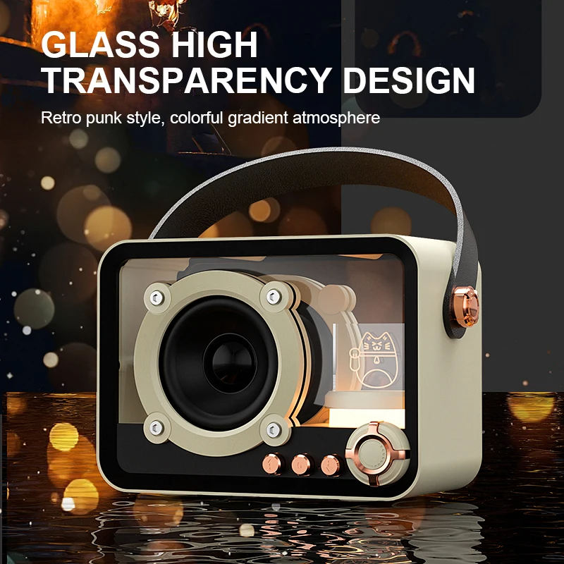 SIGOR Transparent Retro Bluetooth Speaker Mecha Style Small Retro Punk HIFI Speaker