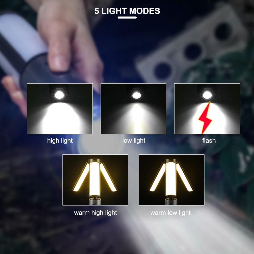 SIGOR multi-function camping light portable high power 30w