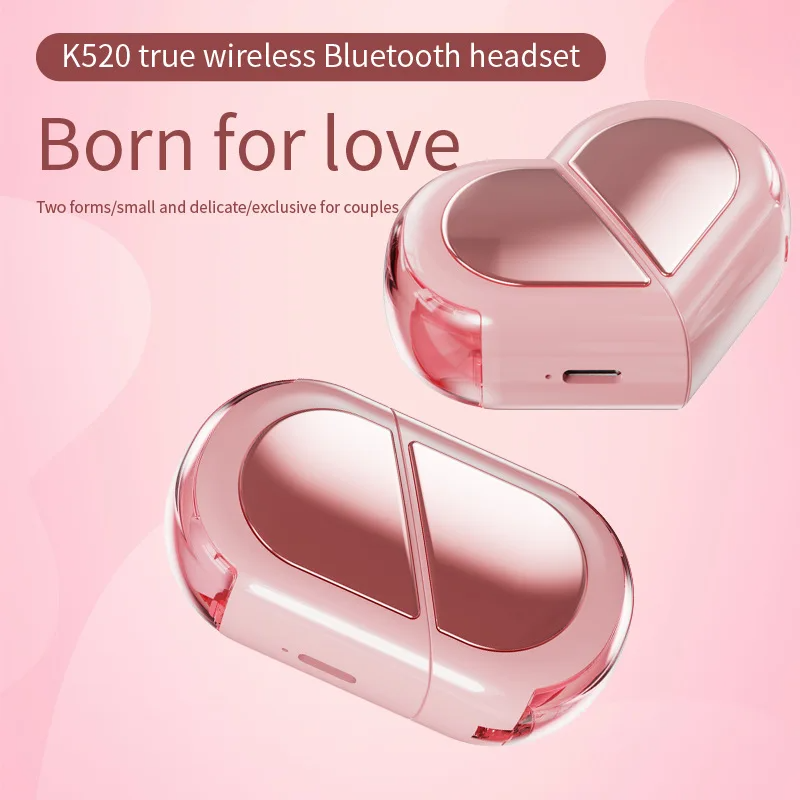SIGOR heart-shaped earphones rotatable heart-shaped BT 5.3 TWS earbuds, gift