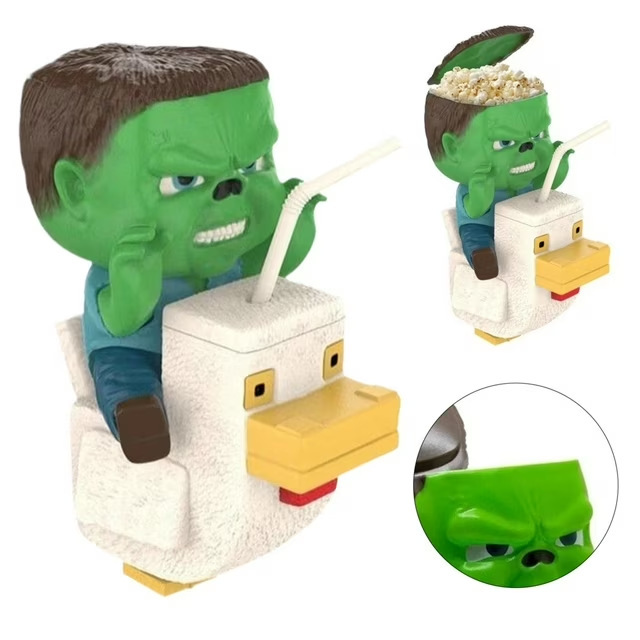 SIGOR 2025 Minecraft Movie Chicken Jockey, Popcorn Bucket Cup Combo