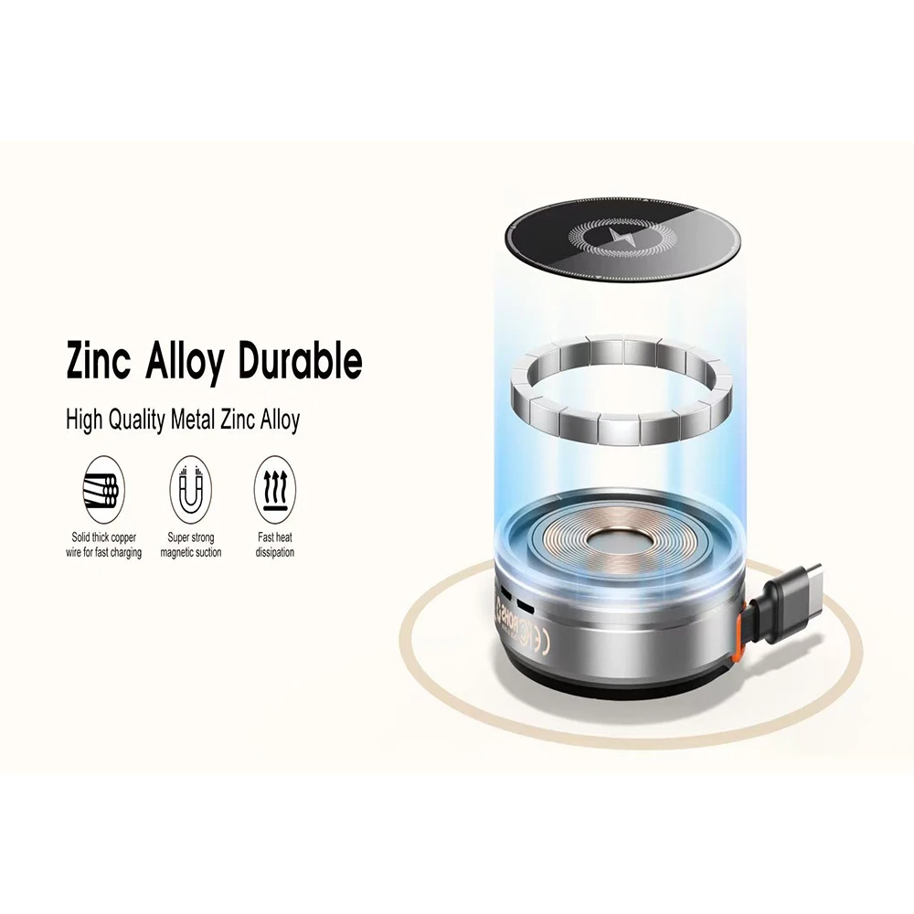 SIGOR 3 in 1 Desktop 15W Coil Wireless Fast Charger Portable Phone and Watch Wireless Charging