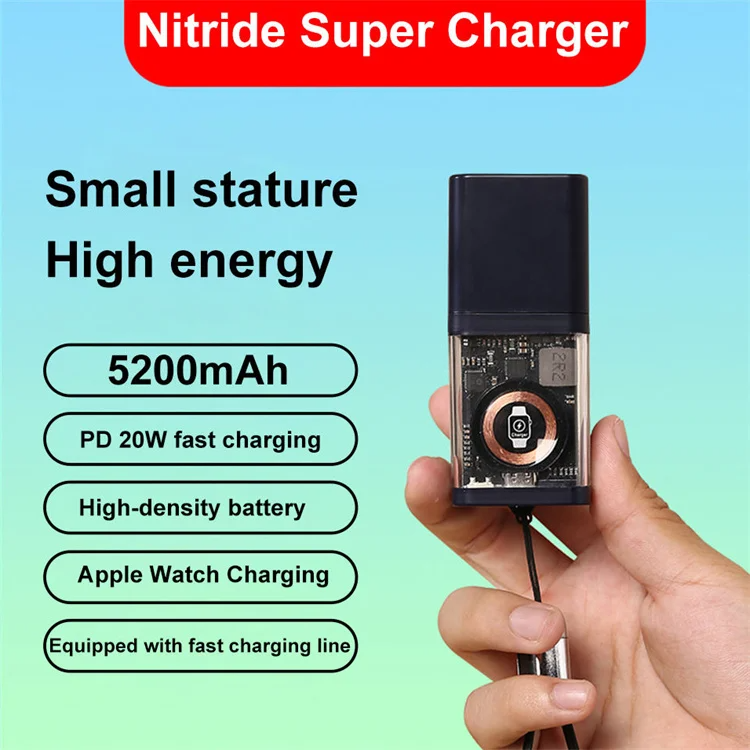 SIGOR 4 in 1 GaN for Apple 15 fast charging head pd20w watch magnetic wireless charging 5200mah power bank