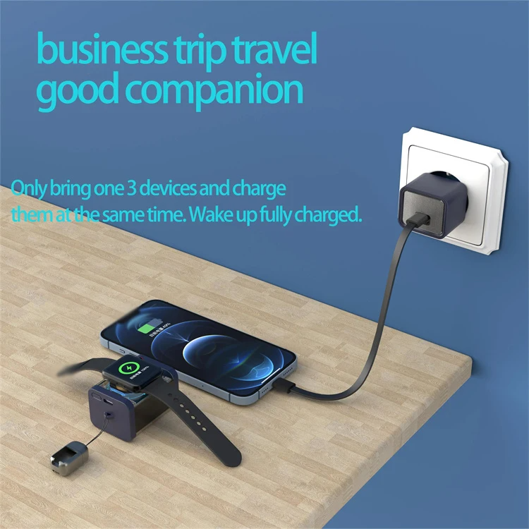 SIGOR 4 in 1 GaN for Apple 15 fast charging head pd20w watch magnetic wireless charging 5200mah power bank