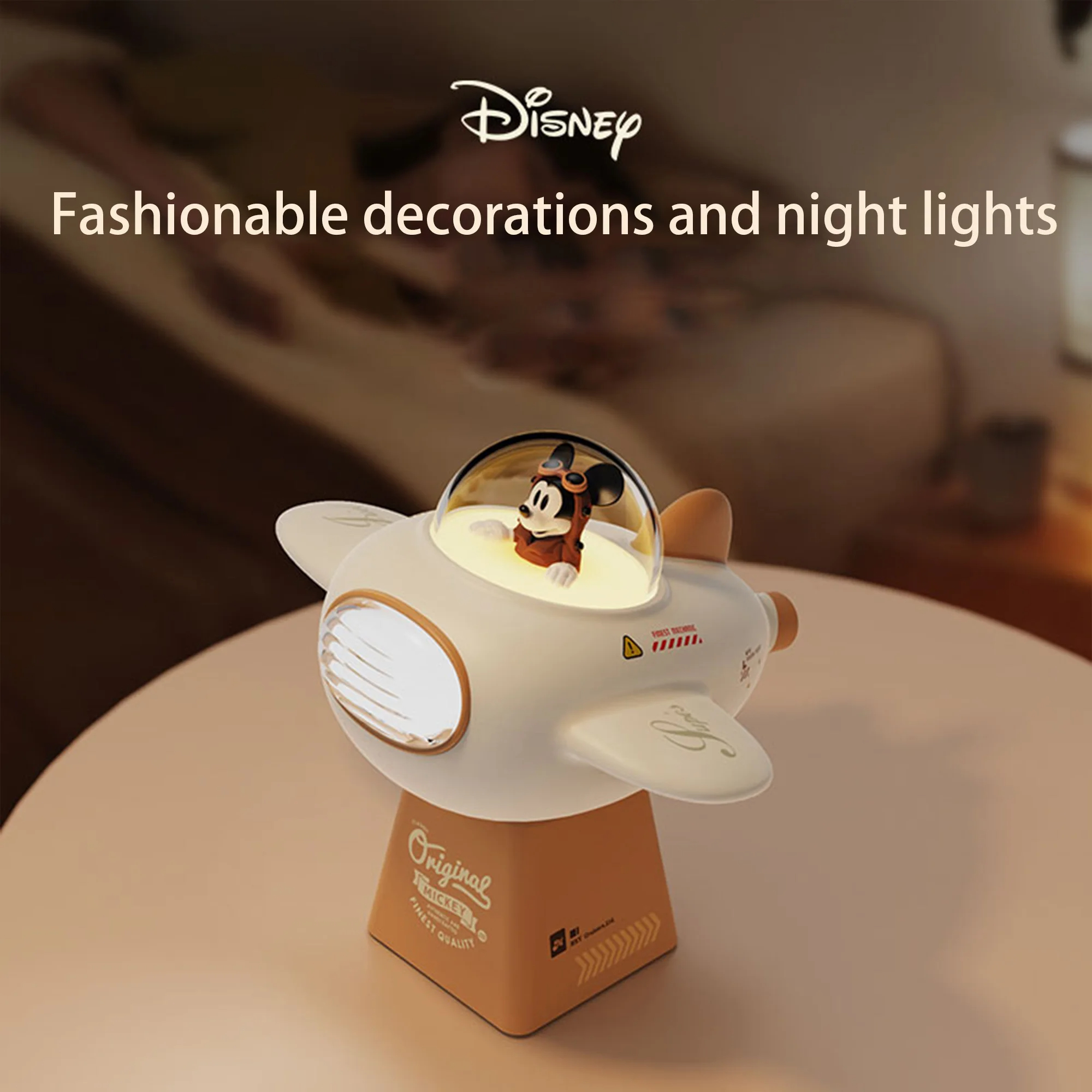 SIGOR Mickey Airplane Night Light – Magnetic Dock & Rechargeable