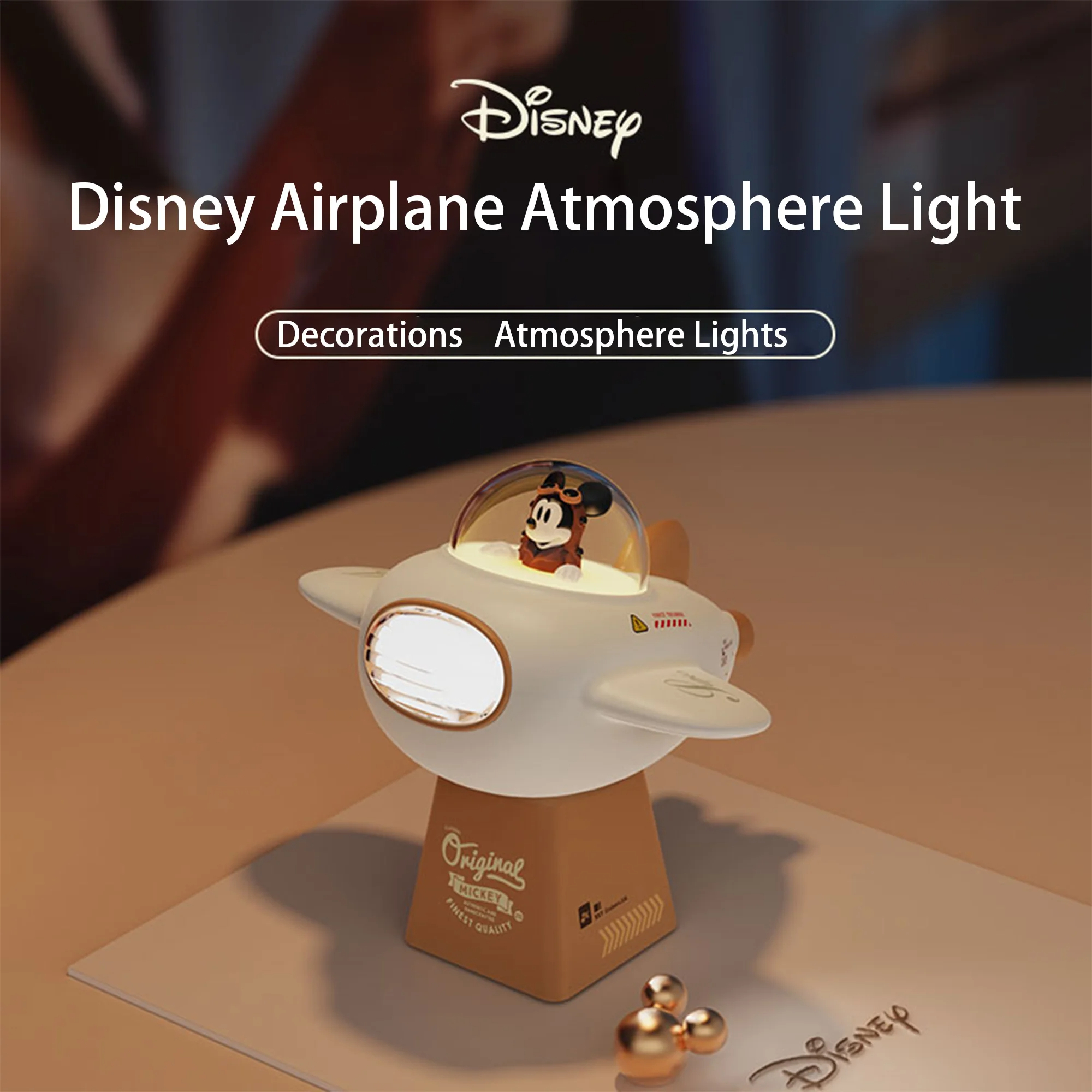 SIGOR Mickey Airplane Night Light – Magnetic Dock & Rechargeable