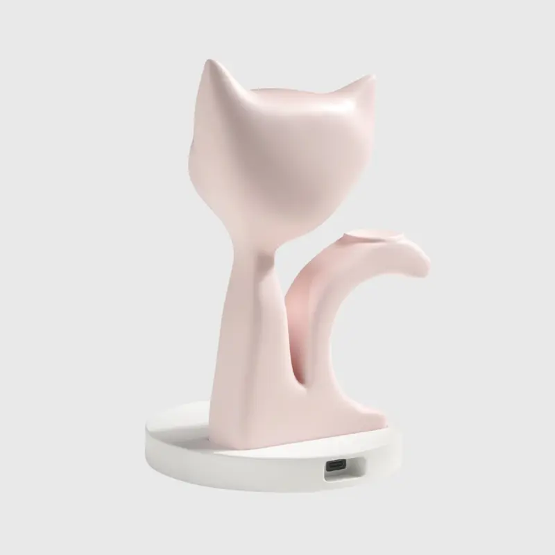 SIGOR 3-in-1 MagSafe Charging Stand – Cute Cat Desktop Dock