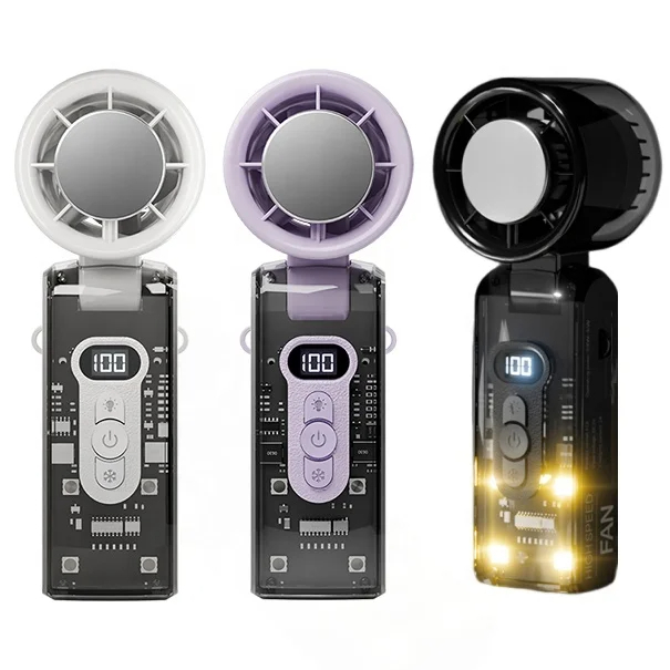 SIGOR Cyberpunk Transparent Fan – 100-Speed Mini USB Fan