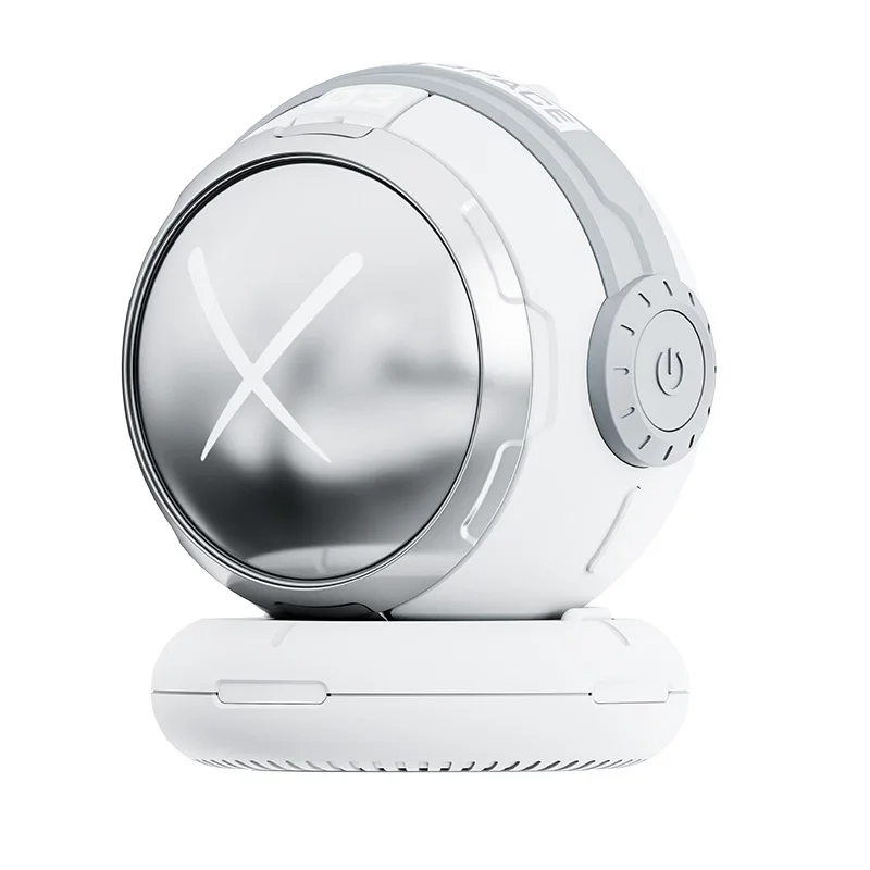 Close-up view of SIGOR astronaut mini speaker with glowing LED light  
SIGOR wireless Bluetooth speaker on home desk setup  
Futuristic astronaut speaker with ambient lighting by SIGOR
