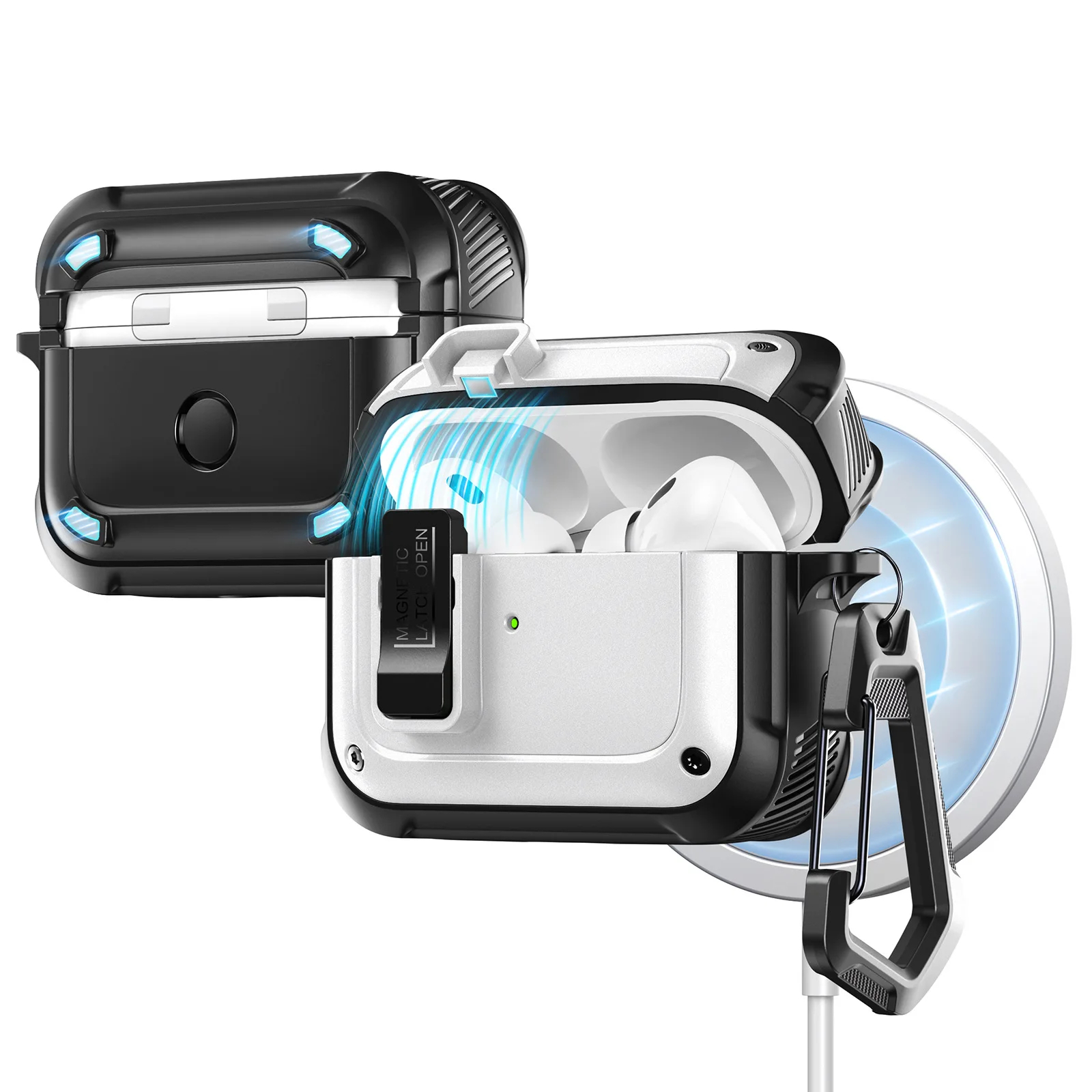 SIGOR Magnetic Armor TPU Earbuds Case for AirPods Pro with MagSafe Ring