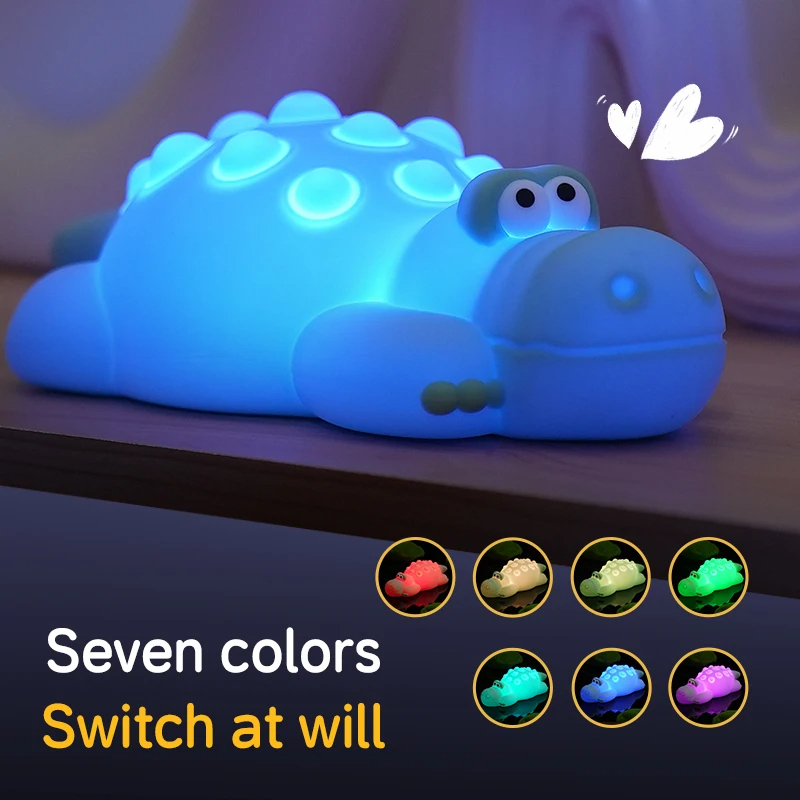 SIGOR Crocodile Night Light – Soft, Squeezable & Soothing