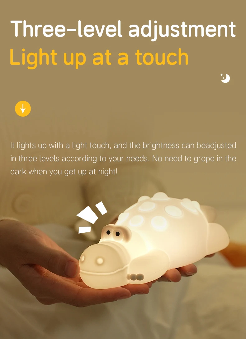 SIGOR Crocodile Night Light – Soft, Squeezable & Soothing