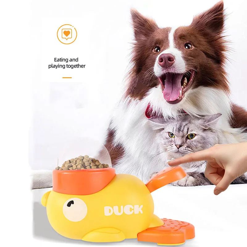 SIGOR Hands-On Duck Pet Toy Feeder Dog Cat Intelligence Exercise Interactive Toy