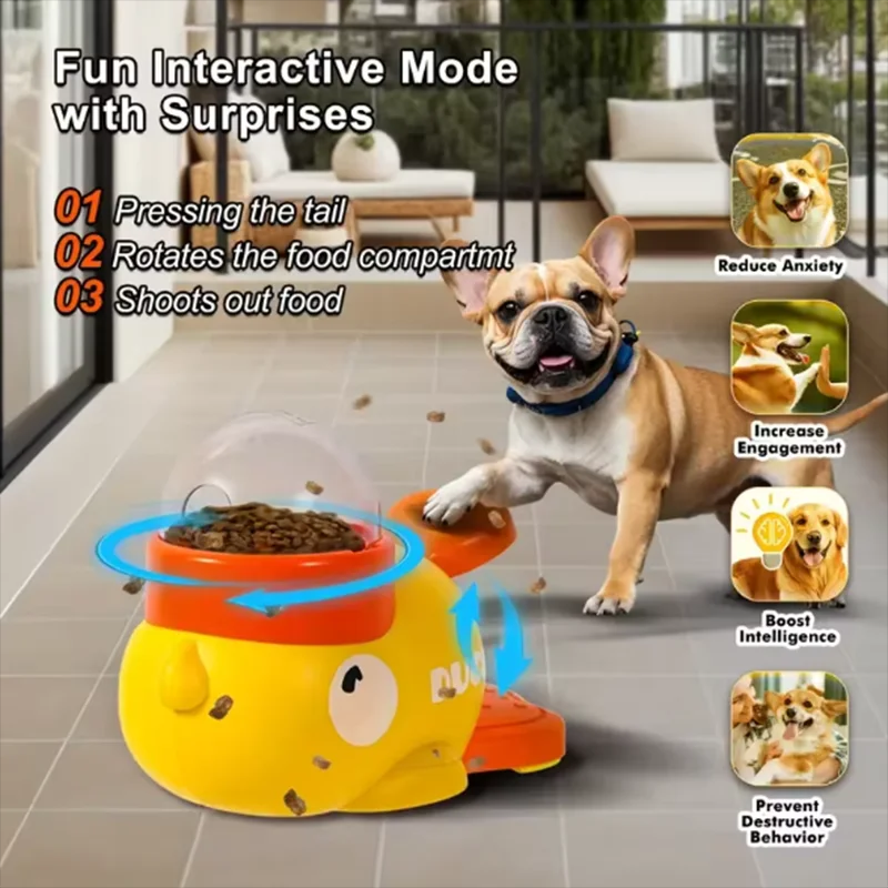 SIGOR Hands-On Duck Pet Toy Feeder Dog Cat Intelligence Exercise Interactive Toy