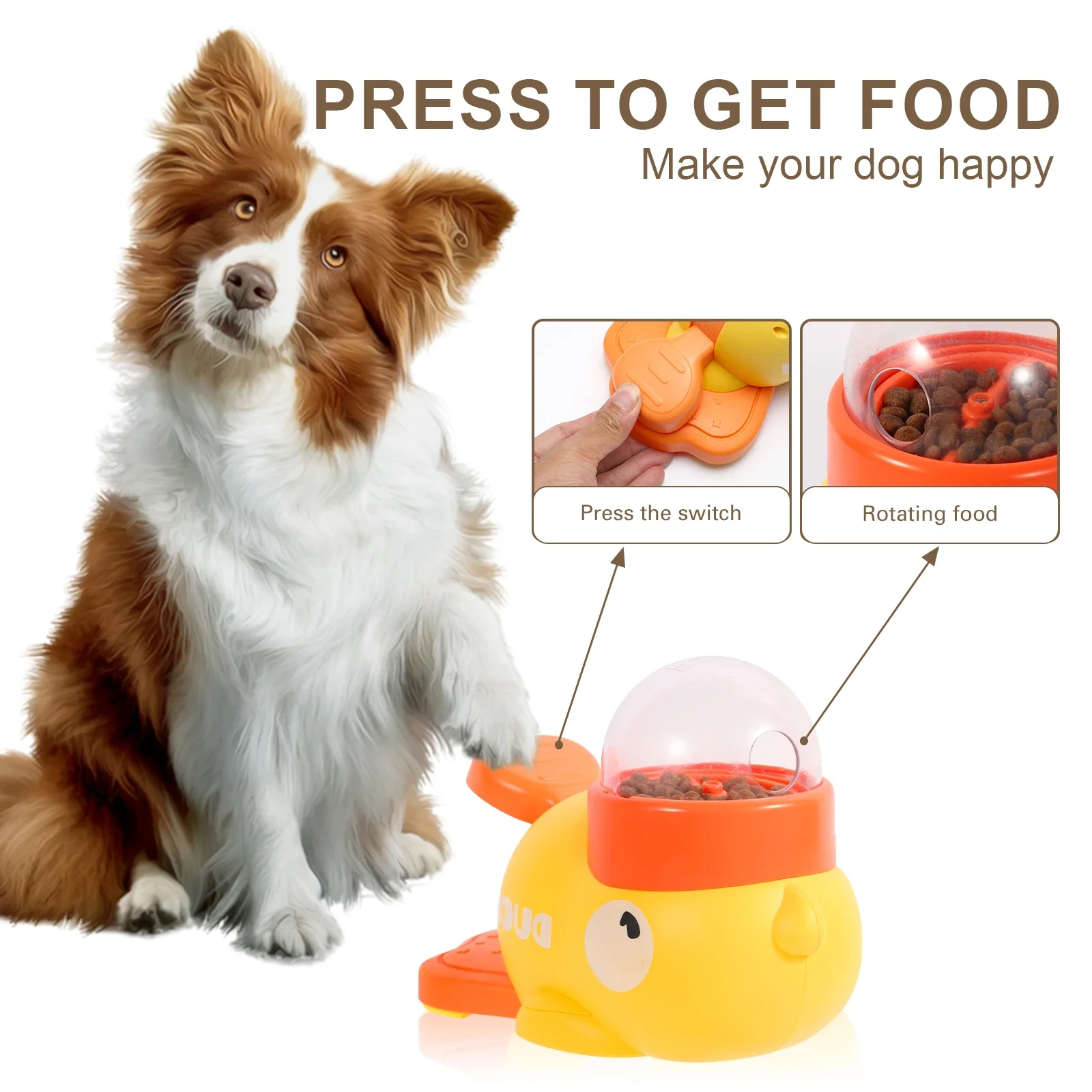 SIGOR Hands-On Duck Pet Toy Feeder Dog Cat Intelligence Exercise Interactive Toy