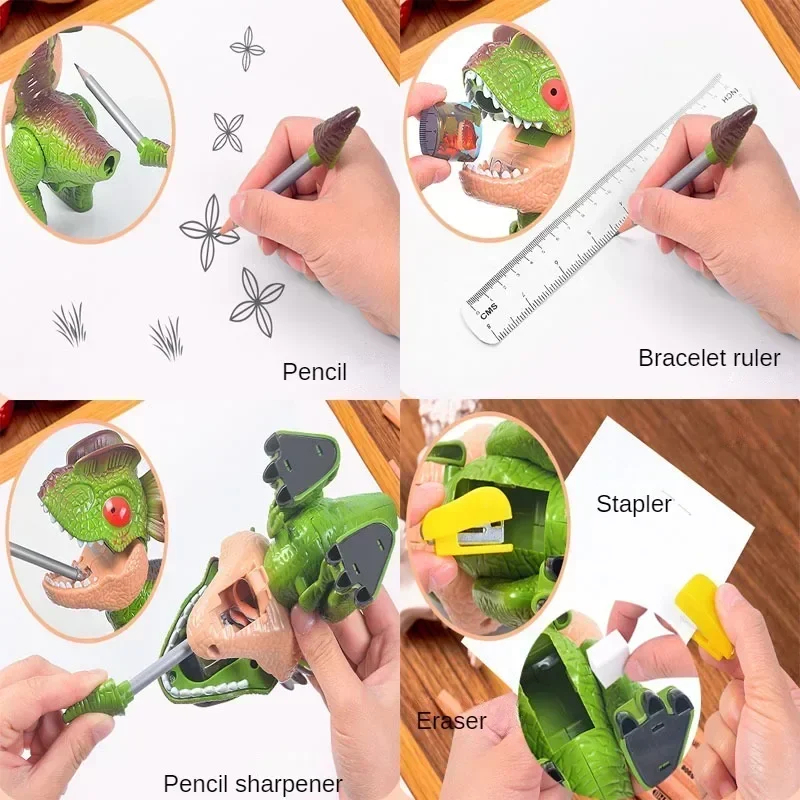 SIGOR 5 in 1 Dinosaur Stationery Set Learning Supplies School Tool