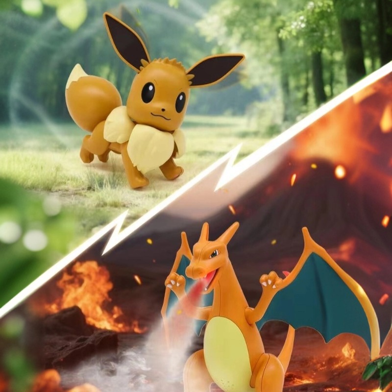 SIGOR Pokomon Figure Fire Dragon Charizard Eevee Electric Vocalization Firebreathing Toy