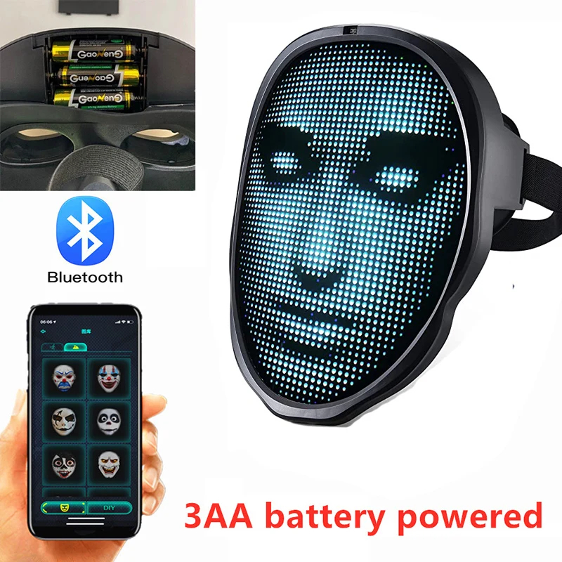 SIGOR Party LED Light Up Bluetooth Mask Gesture Sensing Smart Display